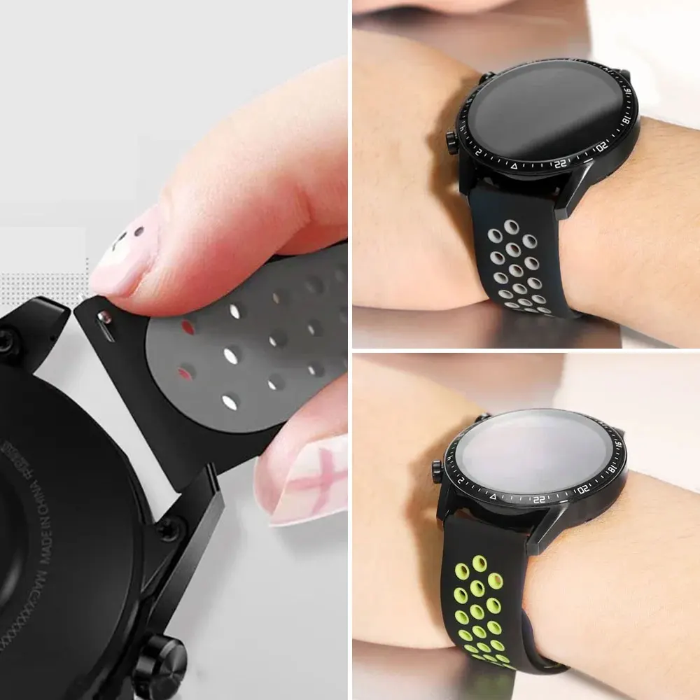 20mm 22mm Silicone Strap for Samsung Galaxy Watch 7 6 5 4 44 40mm 6Classic 43/47mm GearS3 Bracelet for Huawei 3 4Pro GT3/2e Band