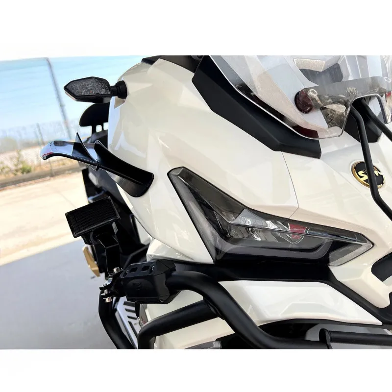 ل SYM Husky Adv 150 300 دراجة نارية البلاستيك الكربون الجبهة الجناح المفسد الجانب الرياح عدة تدفق منحرف غطاء سكوتر الملحقات