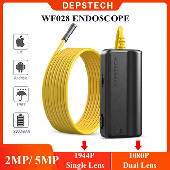 DEPSTECH Dual เลนส์ 2MP/5MP ไร้สาย Endoscope Wifi กล้องตรวจสอบงู Borescope Tube สําหรับใต้น้ํา Vent ท่อซ่อมรถยนต์