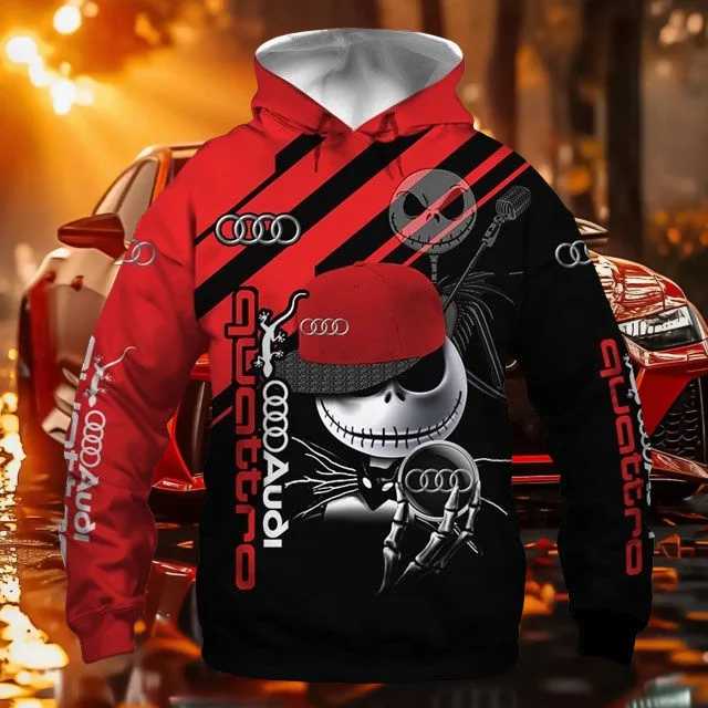 

New popular Audi logo hoodie 3D printing little devil fashion high quality adult breathable casual comfortable outdoor hoodie