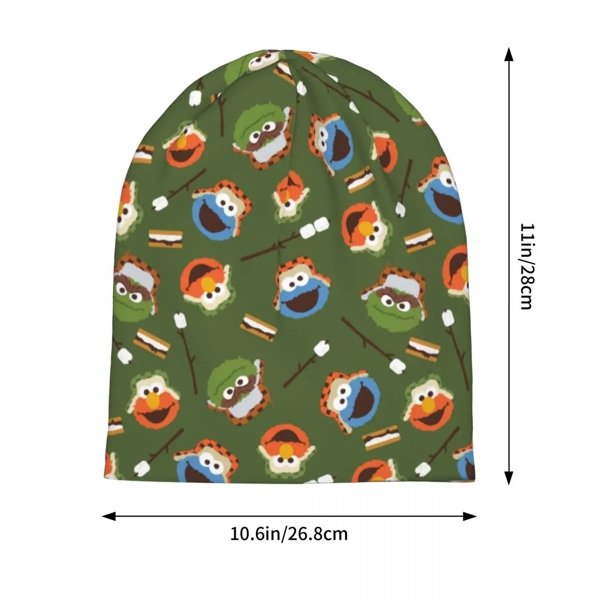 Camping Is Fun Sesame Street Bonnet Hats Goth Outdoor Skullies Beanies Hats for Men Women Spring Dual-use Caps