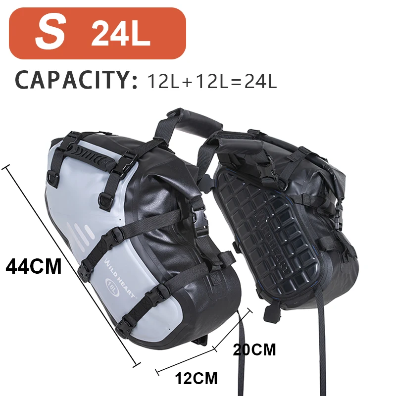 Motortas 100% Waterdicht 24L/36L/50L Grote Capaciteit 2 Stuks Motorfiets Zadel Zijtas Universele Pasvorm Motorfiets Fietstas