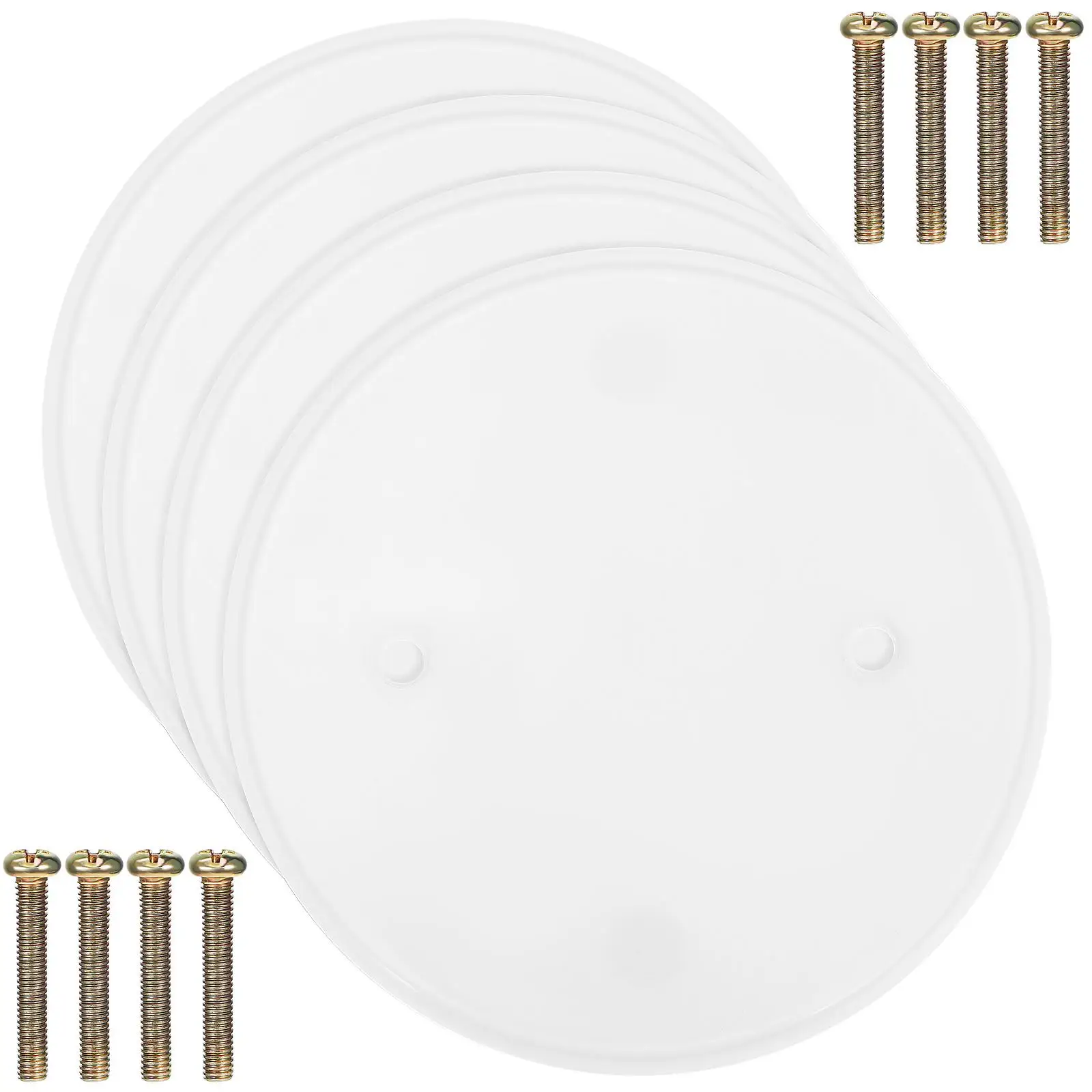 

4 Pcs Fixture Round Cover Plate Cap Plates Electrical Box Ceiling Fan Light Covers Pp