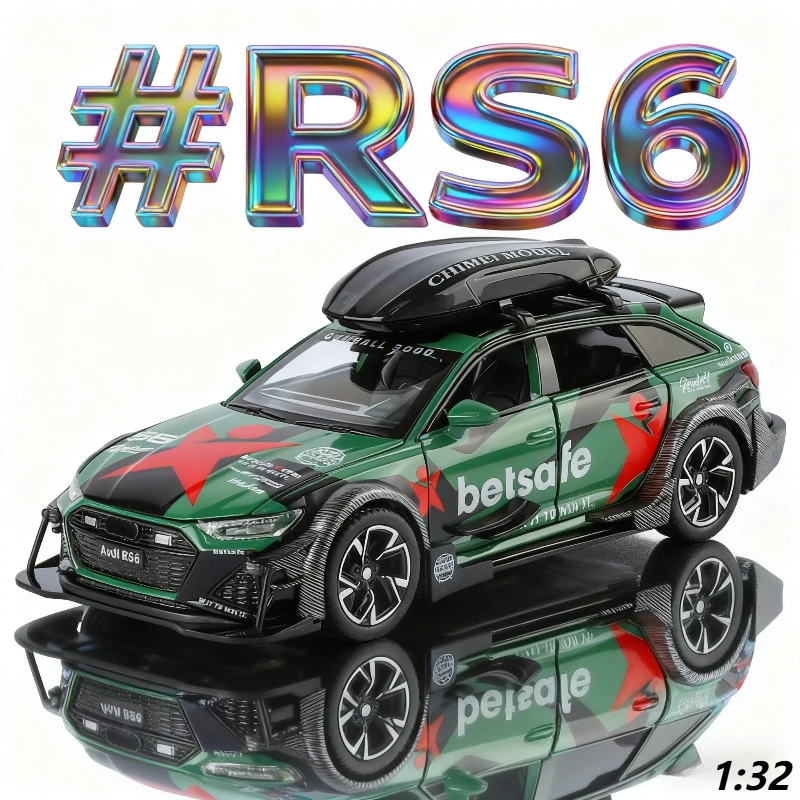 

1:32 RS6 Модифицированная версия Модель автомобиля Игрушки из сплава Литой под давлением со светом и звуком Модель автомобиля Подарки для мальчиков для детей