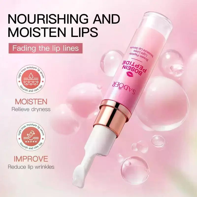 

SADOER Lip Booster Plumping Serum Gel Hyaluronic Acid Moisturizing Non-Irritating Brighten Faded Lines Plump Products