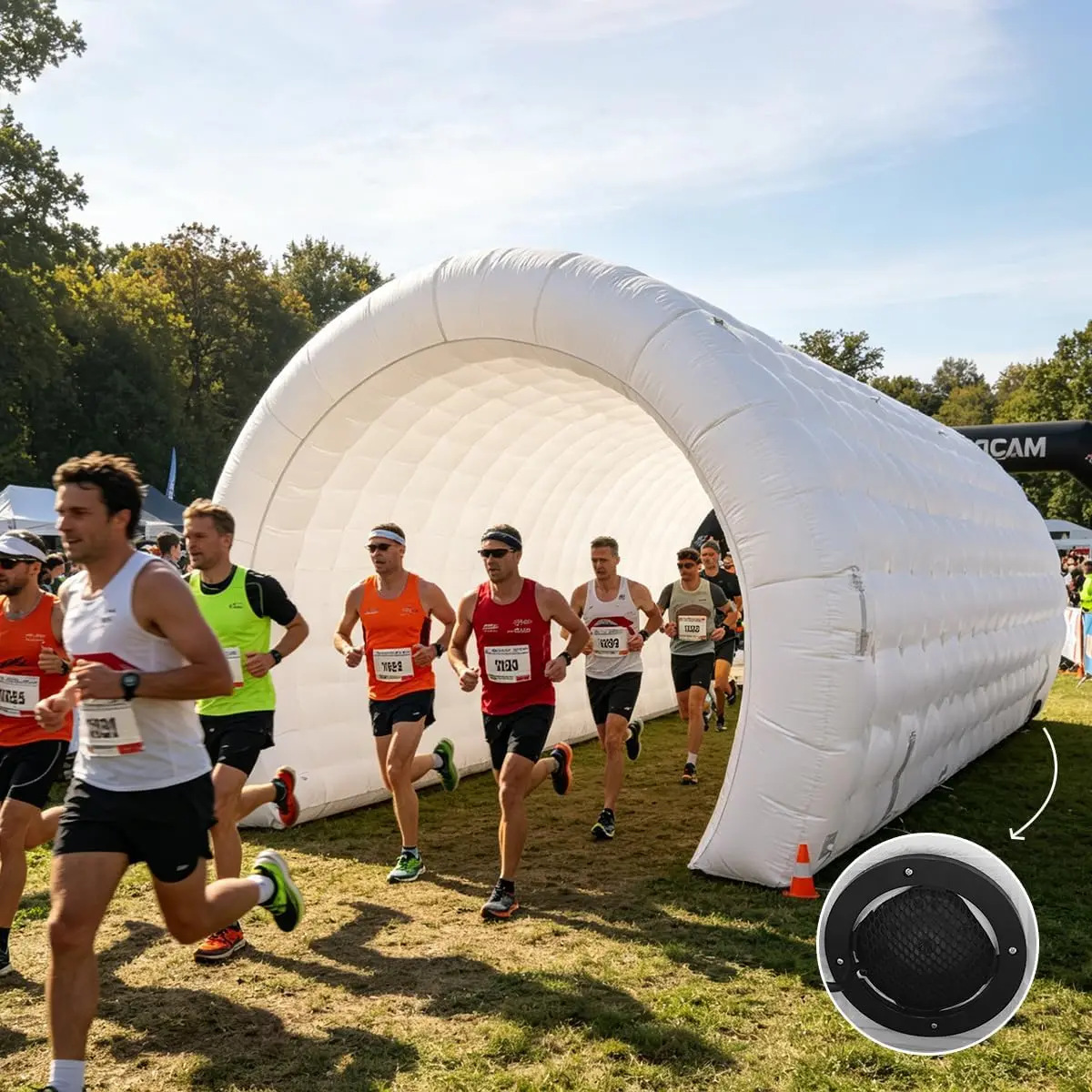 Outdoor White Inflatable Tunnel Entrance Event Sport