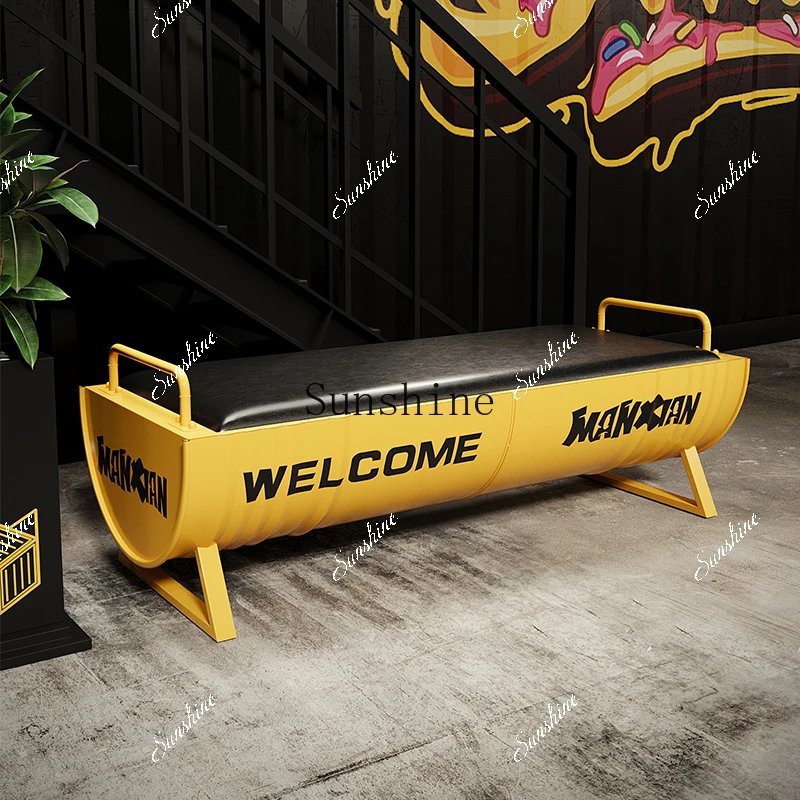 Industrial style strip dance training center rest oil barrel clothing store iron shoe test stool  FT