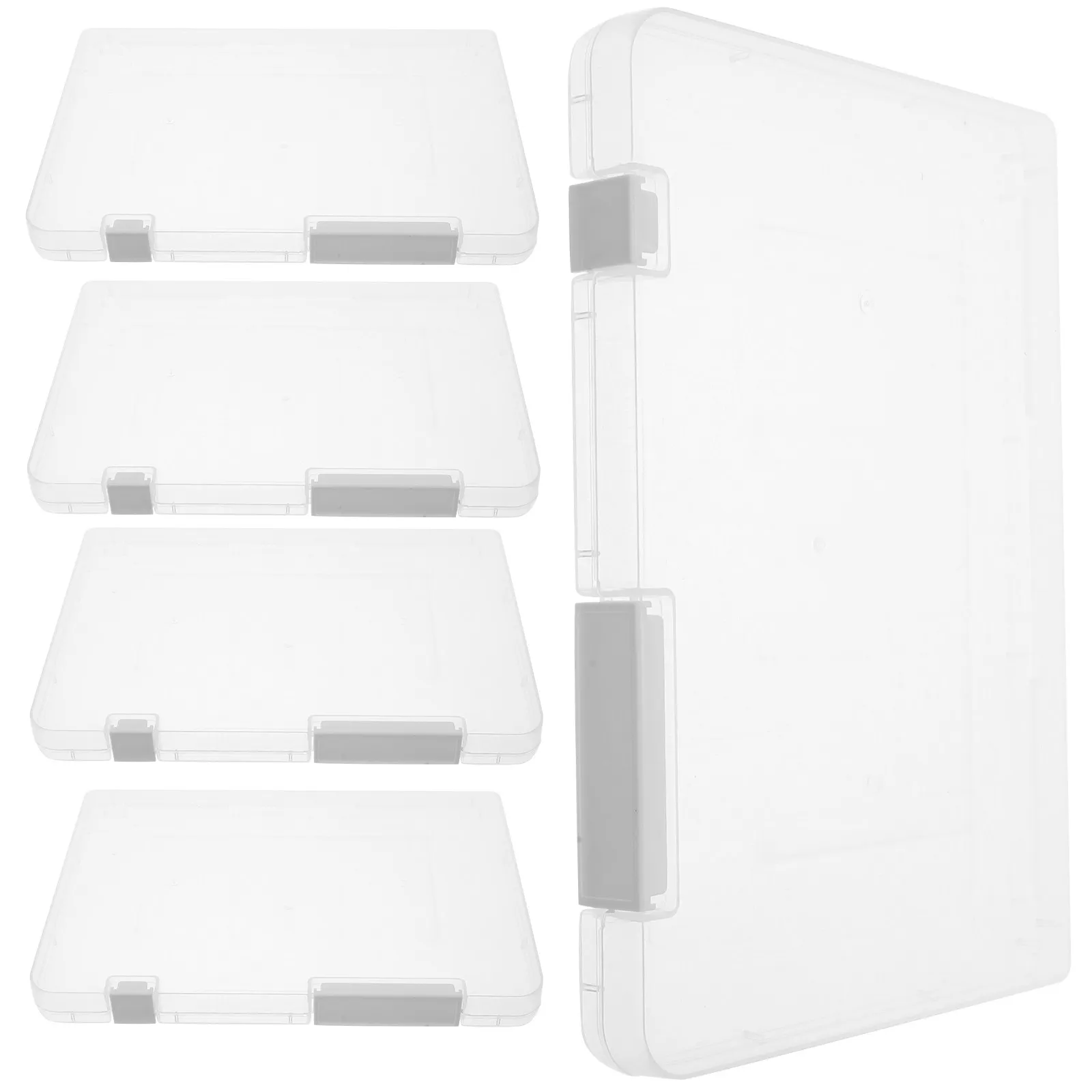 

5Pcs Document Organizer Box Portable Plastic File Case Certificate Card Holder Photo Storage Box for Office Travel Supplies