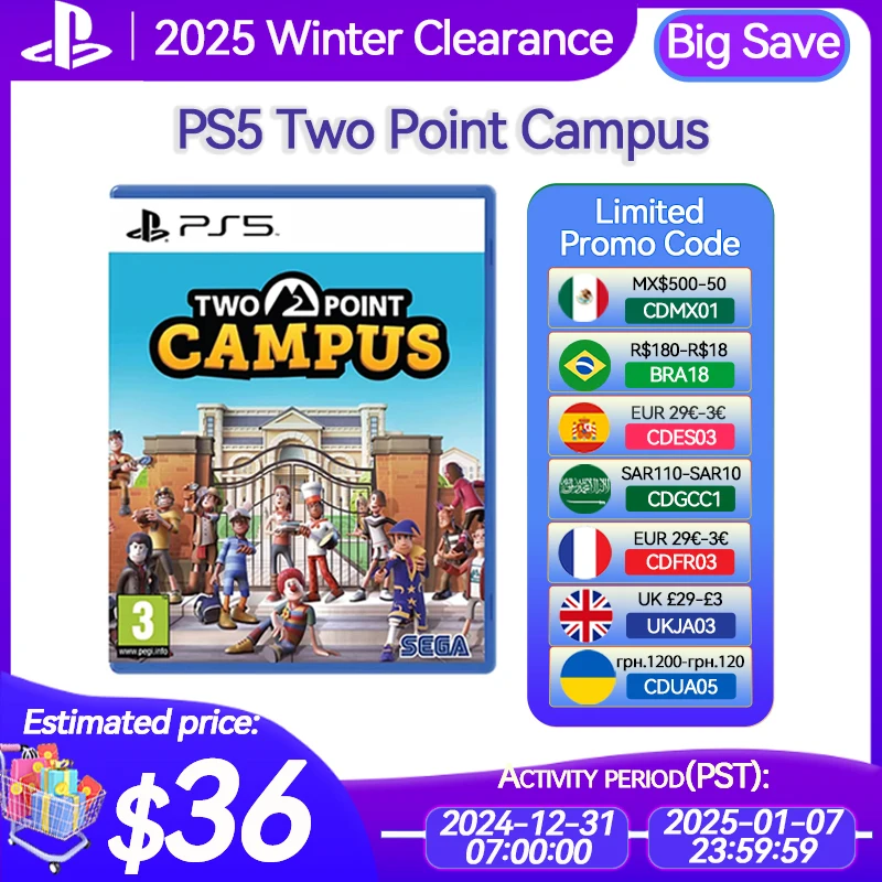 Sony PlayStation 5 PS5 Two Point Campus Game Deals Physical for Platform PlayStation5 PS5 CD-version Game Consoles