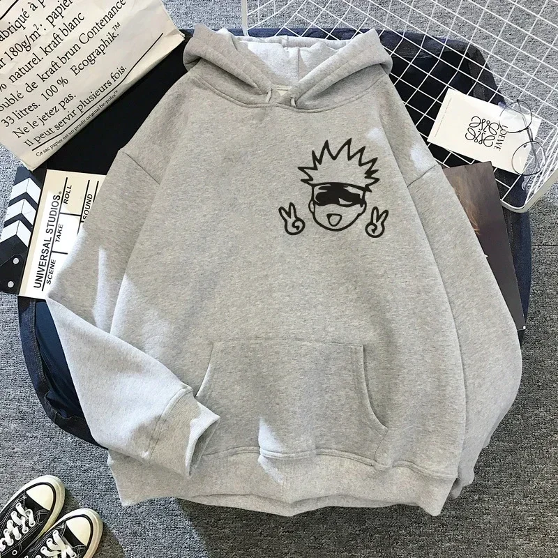 Sudadera con capucha de Jujutsu Kaisen para hombre y mujer, ropa de calle con estampado de Anime de Jujutsu Kaisen, Moletons de grandes dimensiones, dos desenhos, animadoskii, Gojo Satoru