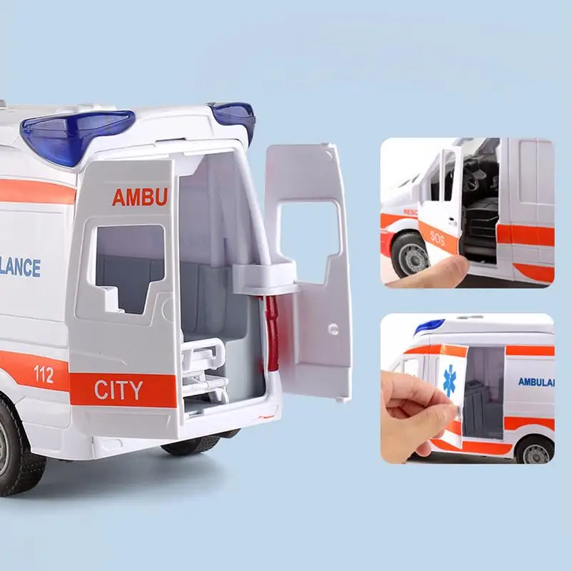 Ambulance Vehicle Toy Play House Toys Car For Kids With Lights And Sound Ambulance Car With Stretcher Ambulance For Kids