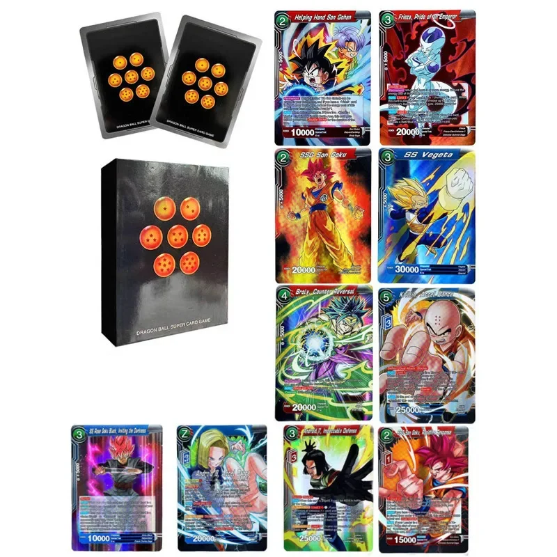 50pcs 100pcs Anime Dragon Ball Super Cards English Saiya Goku Vegeta Shining Card Board Game Toys For Kids Adult Gift