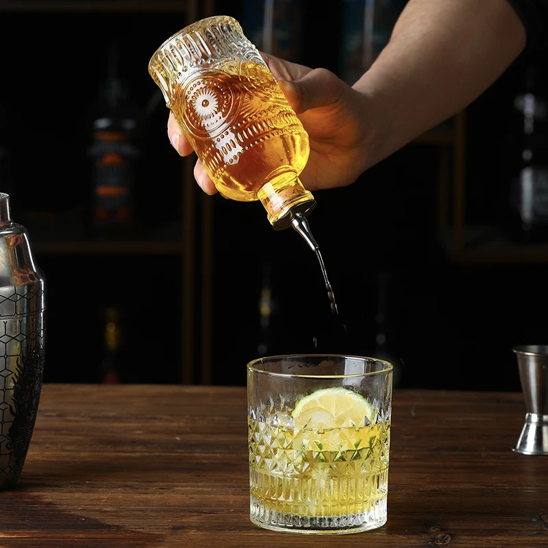Cocktail Bitters Bottle with Stainless Steel Dasher Top, Professional Bar Accessory, Vintage Bar Tool