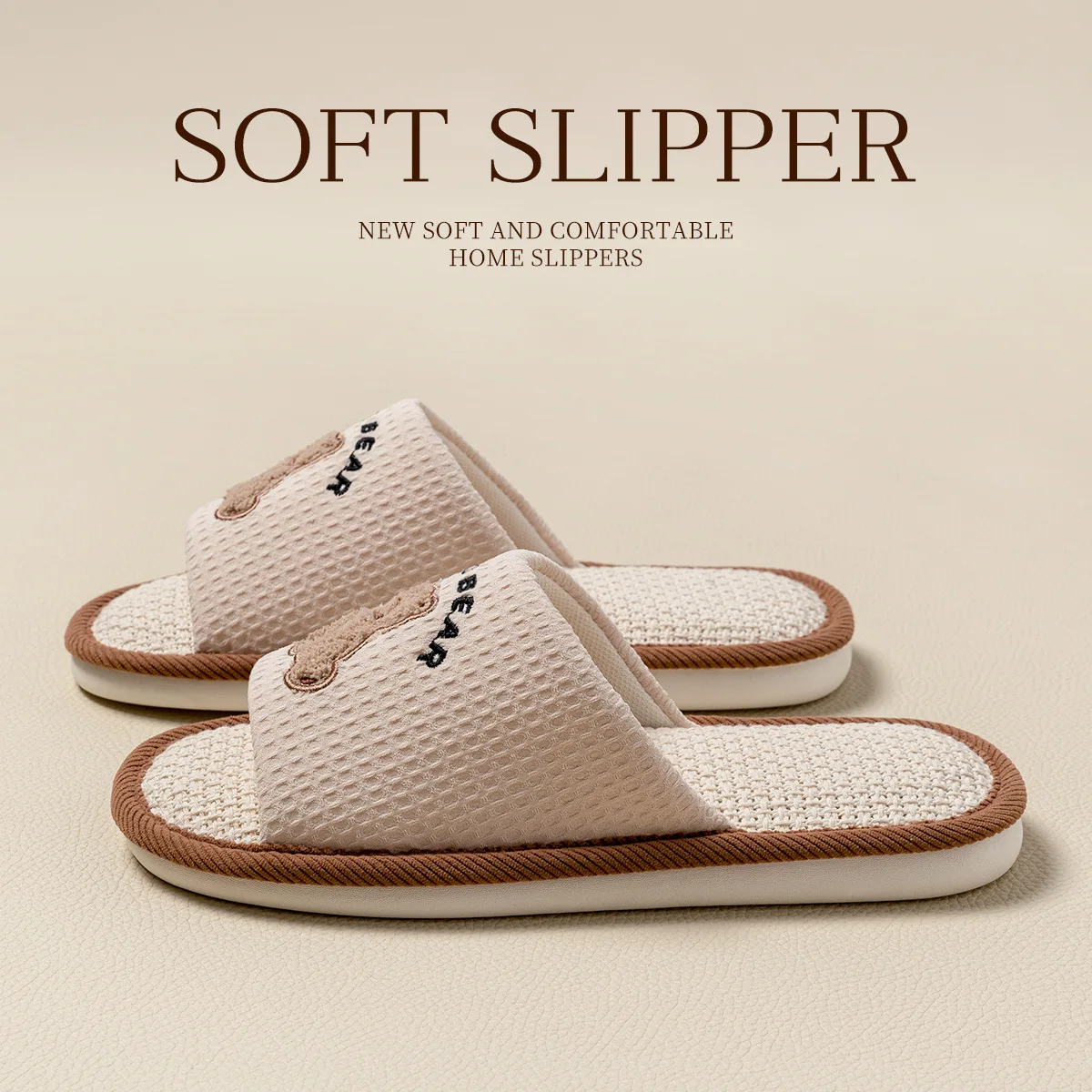 Womens Linen Slippers Breathable Anti Slip Indoor Cotton Summer Comfortable Couple Shoes image 4