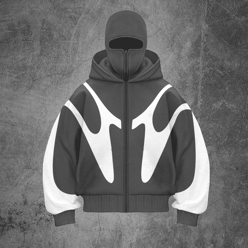 Spring New Collection Splicing Comparison Hip Hop Hoodie Double Hoodie Warm and Windproof Design y2k Hoodie Design