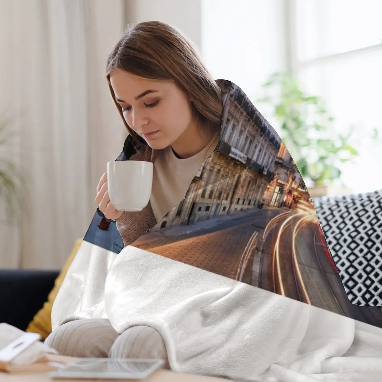 New Place de la Comédie Throw Blanket Summer Beddings كيس نوم كبير ناعم دافئ لبطانيات الشتاء
