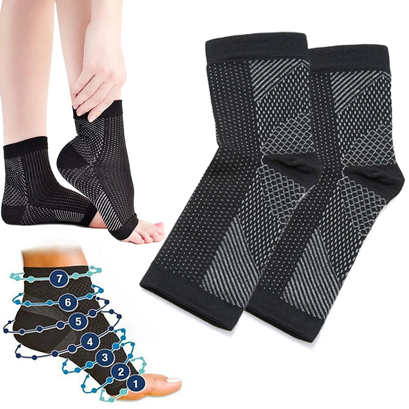 2 Pcs/Pair Sports Ankle Brace Compression Socks Anti Fatigue Foot Sleeve Breathable Net Foot Sleeve Anklet Protective Gear