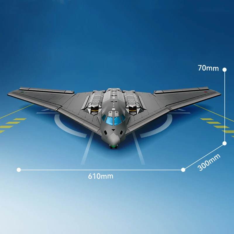 Militar eua H-20 stealth estratégico bombardeiro lutador modelo blocos de construção sargento técnico aeronaves combate moc tijolos brinquedos presente