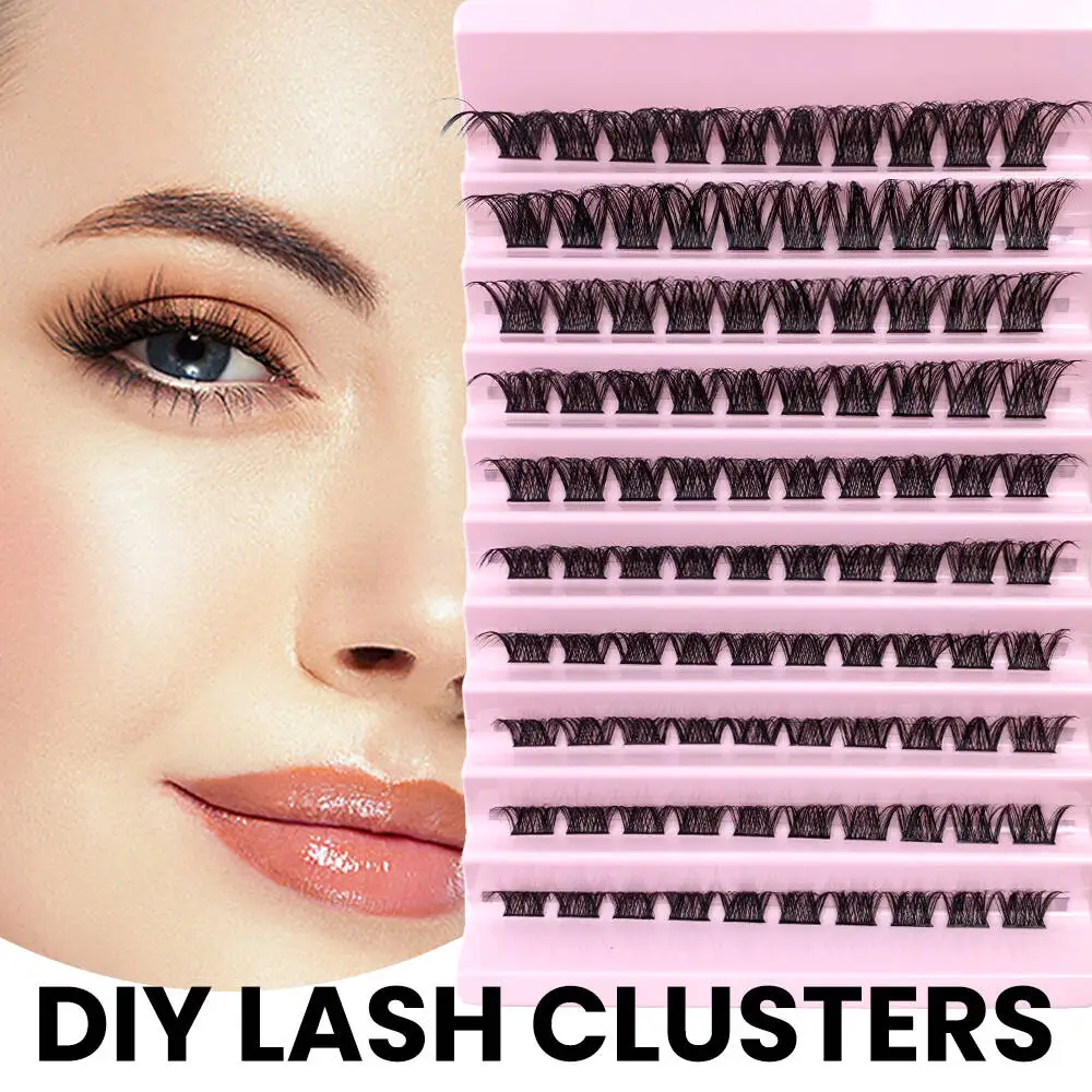 DIY Cluster Eyelashes 120 pcs Natural Individual Segmented False Natural Soft Easy To Operate Bundle Lashes Extensions For Women