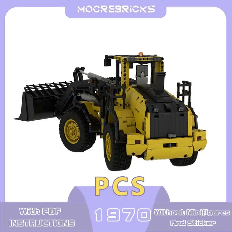 MOC- 125288   Carregadeira de rodas multifuncional, proporção 1: 18, modelo de blocos de construção, faça você mesmo, tecnologia de montagem, tijolos, brinquedos, presentes para crianças