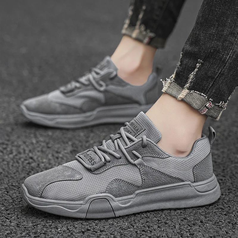 Men\'s Casual Autumn Vulcanized Shoes Outdoor Walking Sports Shoes Soft Sole Comfortable Breathable Mesh Trendy Running Shoes