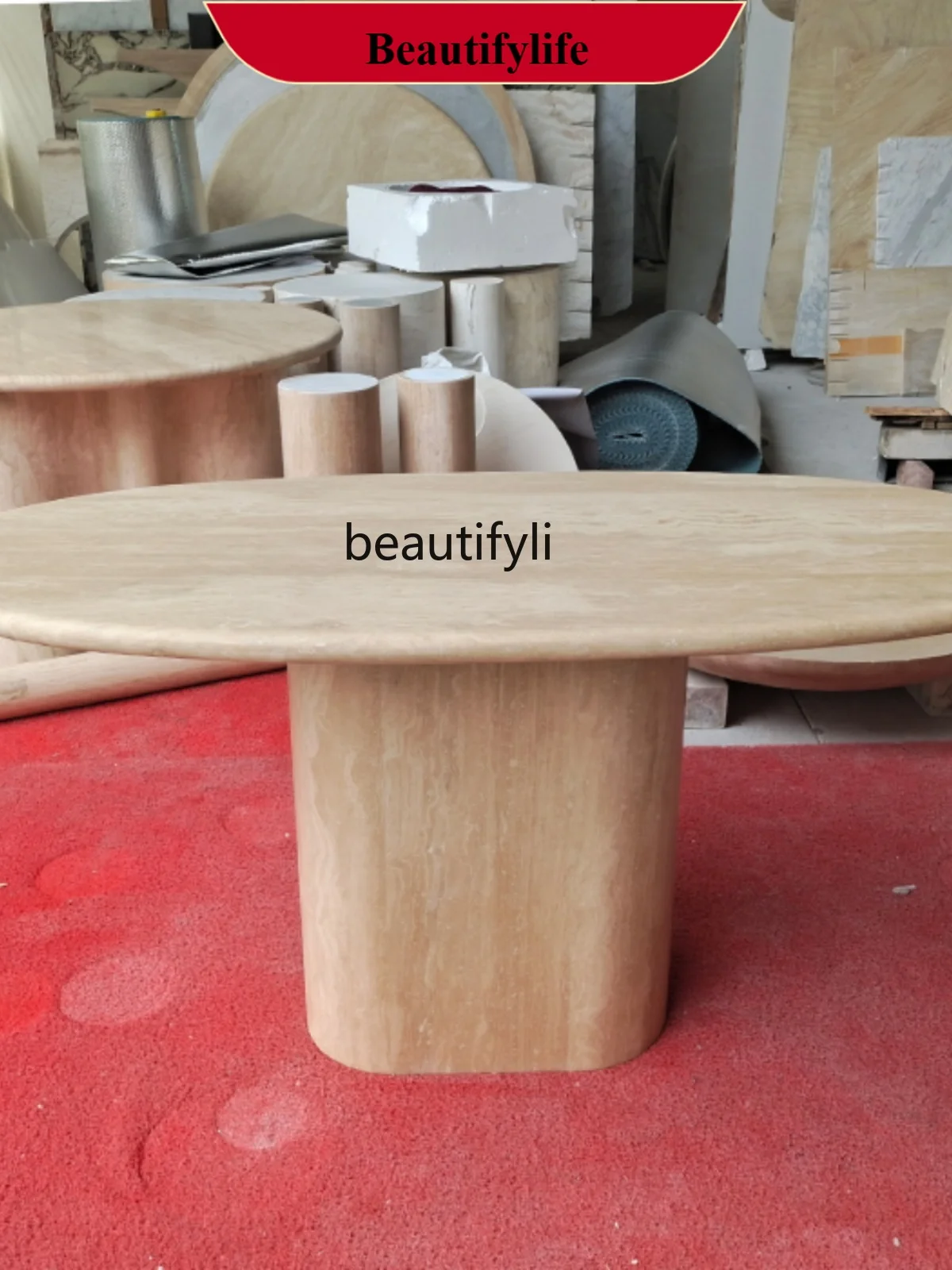 

Cave Stone Dining Table Rectangular Cave Stone Long Table Natural Quiet Style Dining Room Table G1218