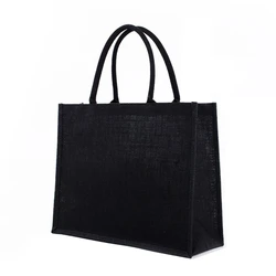 Jute Tote Bags Burlap Bag with Soft Handle for Women Shopping Handbag