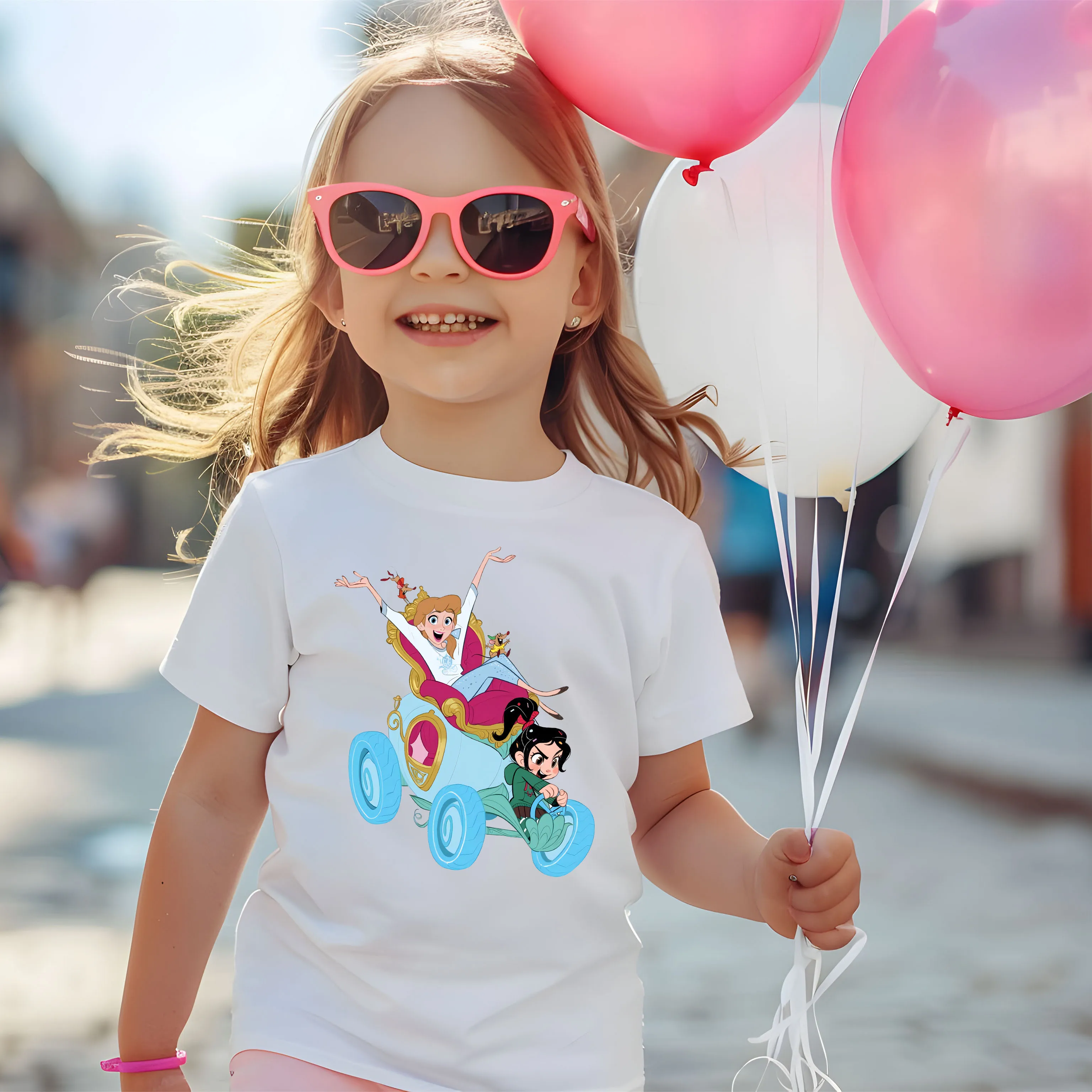 

Детская базовая одежда принцессы Рапунцель из 100% хлопка, удобная футболка для мальчиков и девочек, уличная футболка с круглым вырезом и короткими рукавами