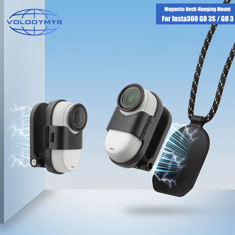 

VOLODYMYR Magnetic Camera Mount Neck Lanyard for Insta360 GO 3/3S Quick Release Neck Strap Pendant Holder Action Camera