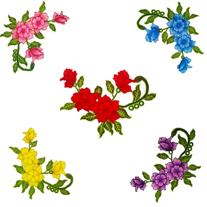 1pcs Sew on Patch Embroidered Flower Applique Patches for Clothing Sewing Accessories