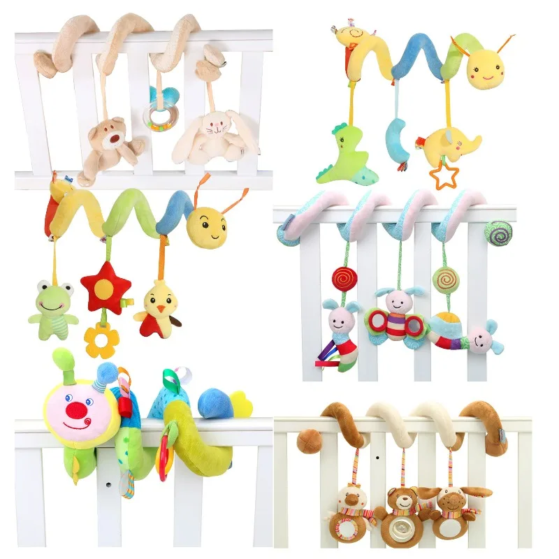 Hochets en peluche doux pour bébé avec cloche, jouets mobiles pour poussette de nouveau-né, clochette de voiture, sur le CPull, jeu coule