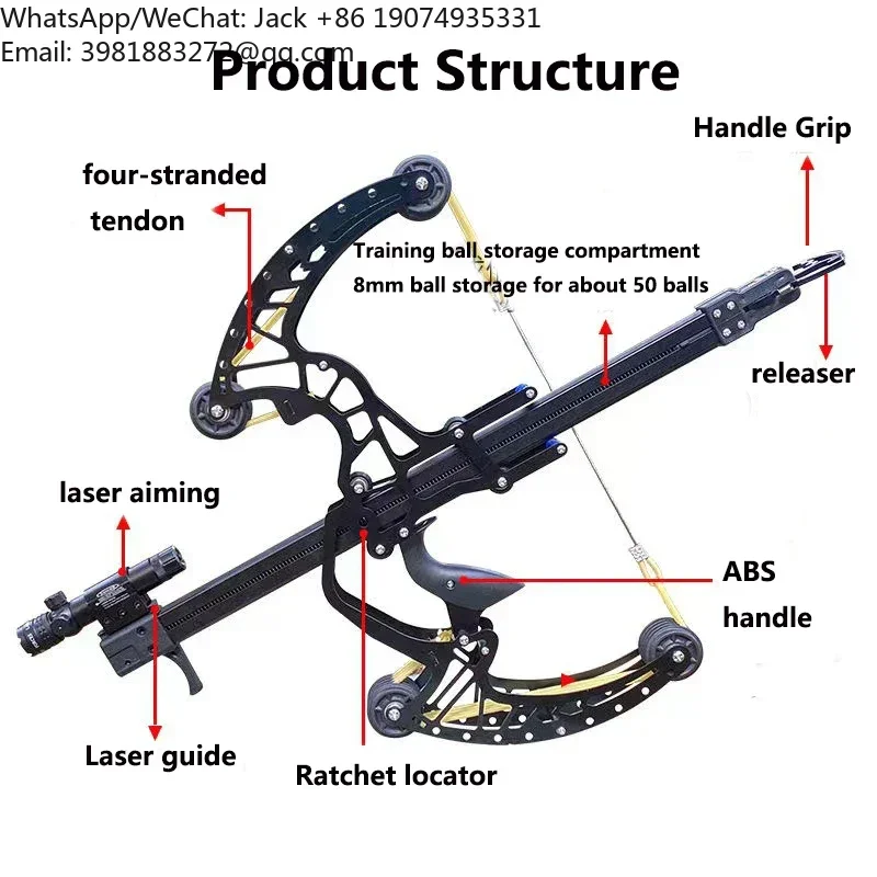 High Precision Dual-Purpose Adult Outdoor Hunting Slingshot Bow Continuous Composite Steel Ball Mechanical Metal Shooting