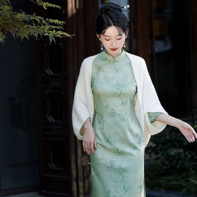 

A Fashion and Elegant Women's Wear New Chinese-style Improved Spring and Summer Cheongsam Pink Dress for Young Girls Retro Daily