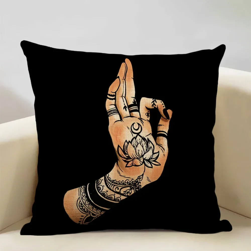 Sofa Decorative Pillowcase 45X45CM Linen Cushion Cover Living Room Home Decorative Religious Culture Printing Pillow Case