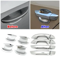 For Volkswagen VW Passat B6 B7 2005-2015 Carbon Fiber Refit Chrome Door Handle Cover Trim Protection Sticker Car Styling