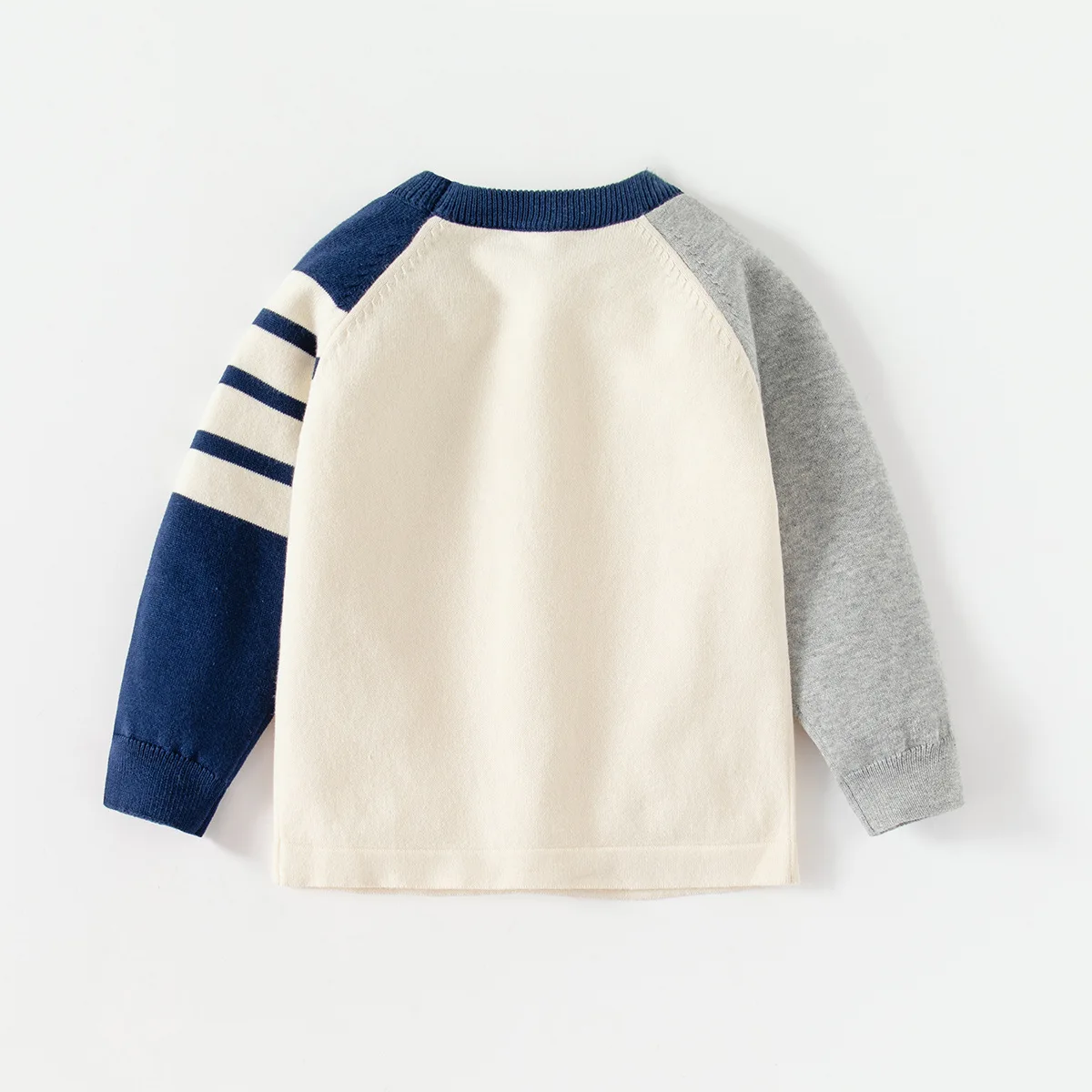 Toddler Boys Sweaters Spliced Sleeve Kids Pullover Knit Wear Winter Fall Children's Clothes