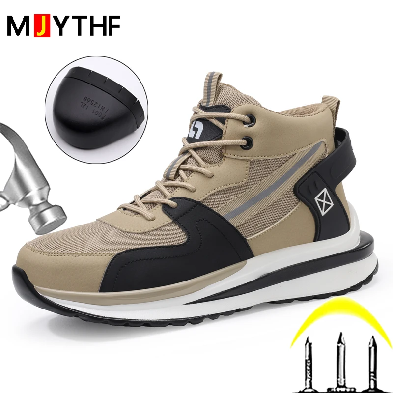 

Large size 50 Safety Shoes Men Steel toe shoes Platform Work Shoes Puncture-Proof Work Boots Indestructible shoes Men Sneakers