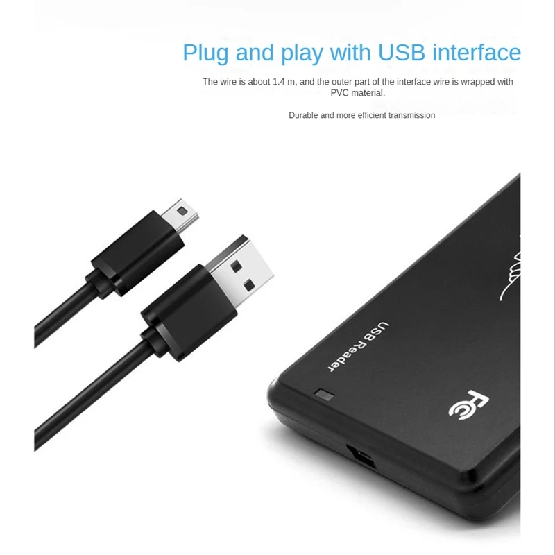 Leitor de cartão RFID emissor de cartão de controle de acesso de interface USB de baixa frequência 125KHZ