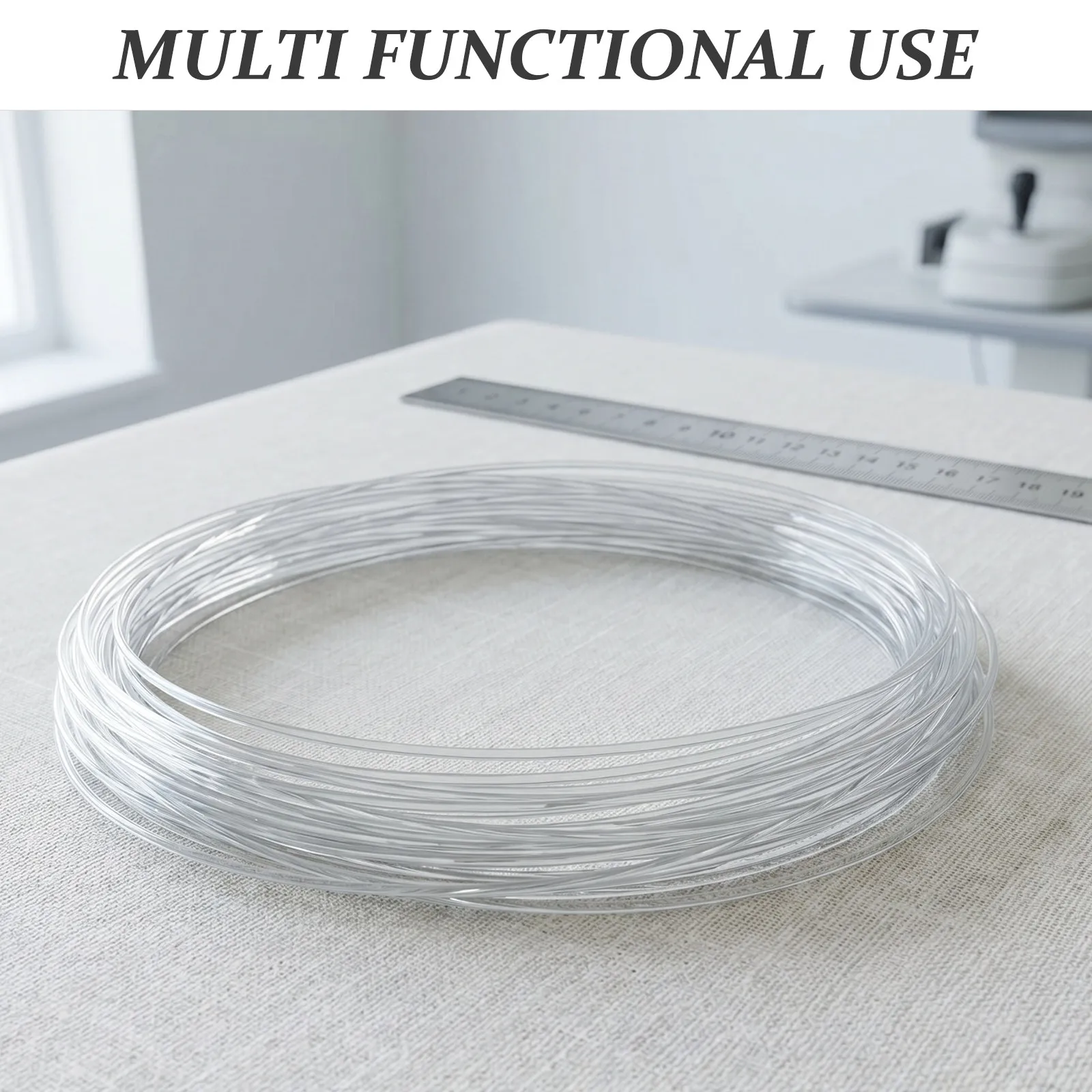 2 Rolls T-Shape Eyeglass Repair Wire Semi Rimless Frame Nylon High Elastic Transparent Strip Easy DIY Optical Frame Slot Liner