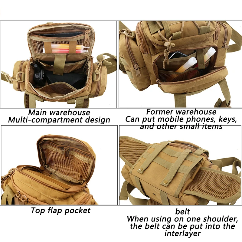 Tactical Bag Oxford Cloth Waterproof Camping Army Fan Messenger Camouflage Outdoor Tactical One-shoulder Lure Backpack