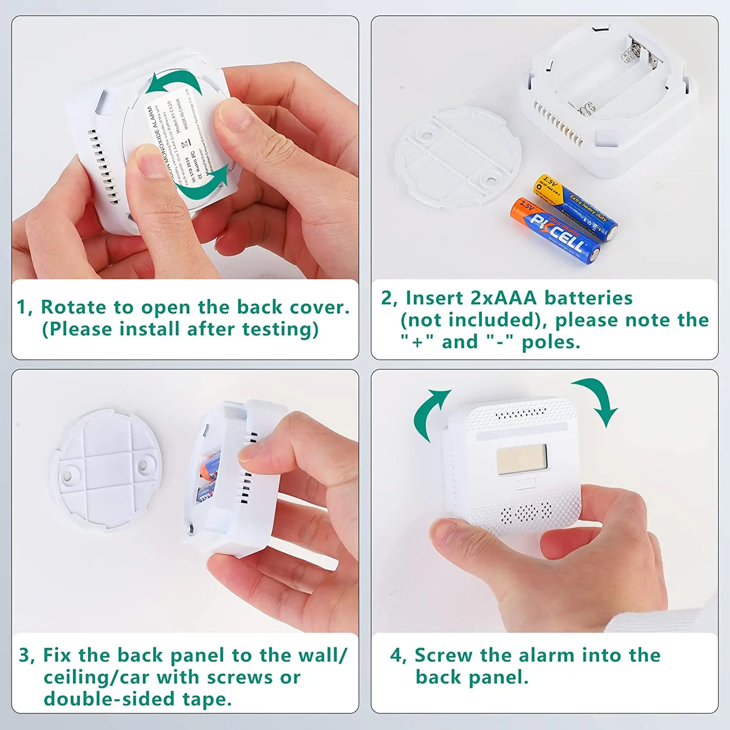 SUMRING Mini Portable CO Leak Detector Home Cars Carbon Monoxide Alarm Wireless Standalone Gas Leak Detector