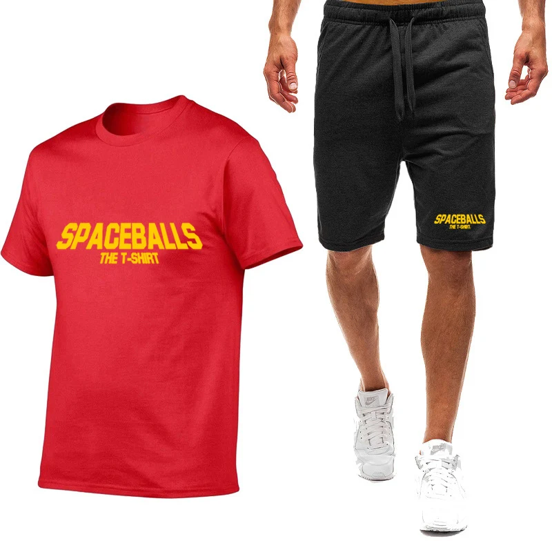 

Spaceballs Printed 2025 Summer New Men's Casual Short-sleeved T-shirt + Shorts Suit Breathable Fashion Sports Clothing