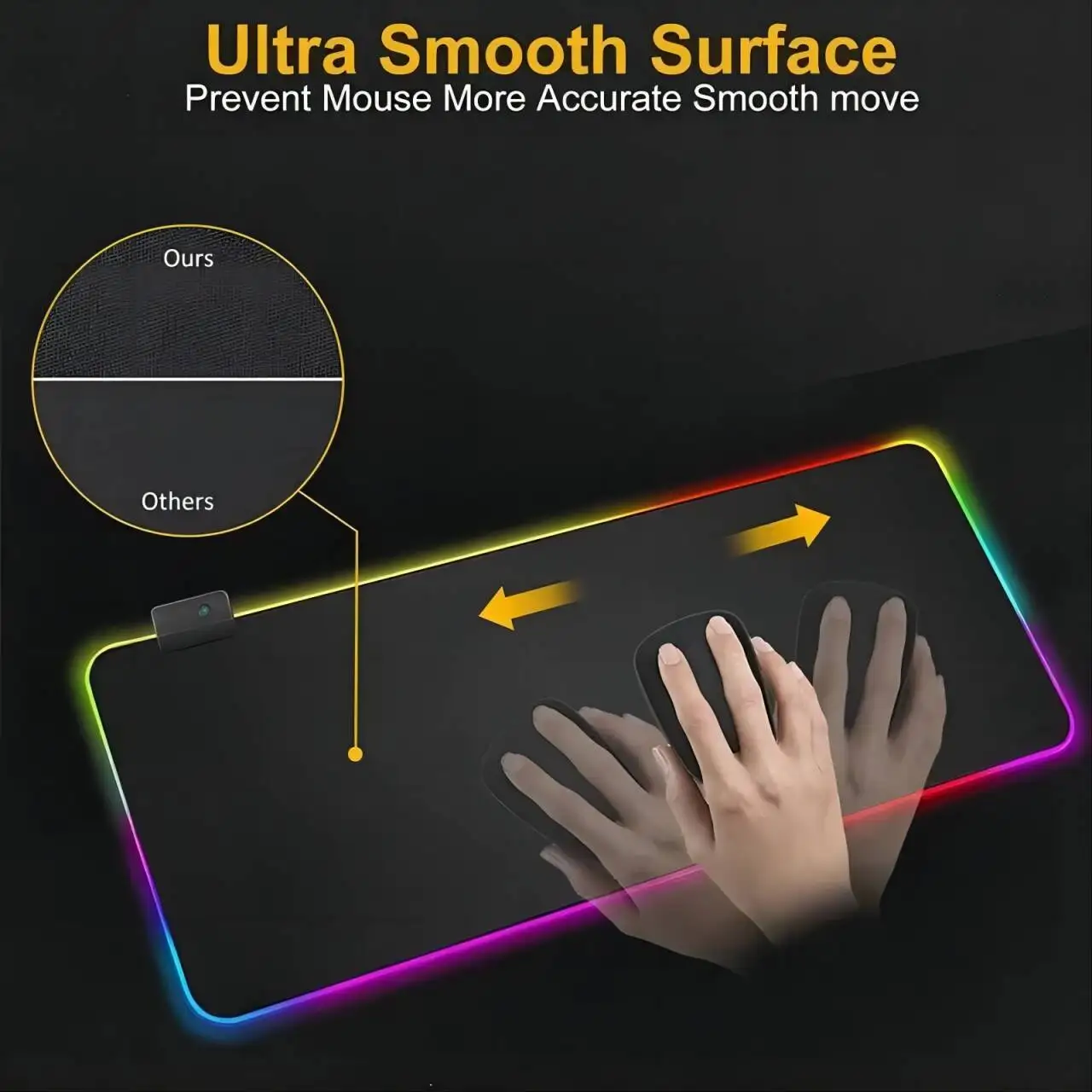 Imagem -06 - Star Wars Mouse Pad com Luz Led Rgb para Gamer Teclado Mouse Pad Borracha para Jogos de Computador