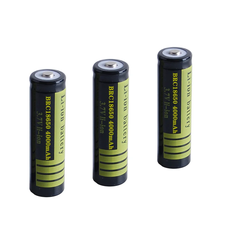 Batterie Lithium-ion Rechargeable Avec Chargeur, 3.7V, 4000mAh, 18650