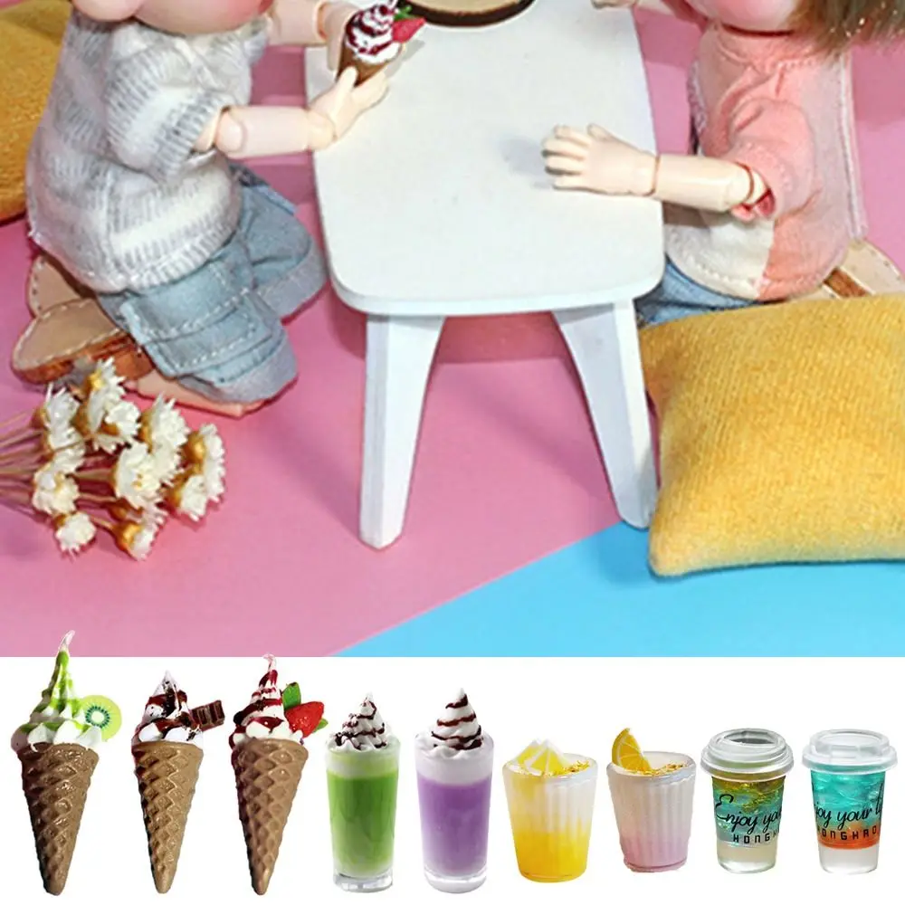 Gift 1/6 1/8 1/12 Dollhouse Drinks Dessert Doll Accessories Juice Miniature Ice Cream Scene Model Photo Props Micro Beverage Cup