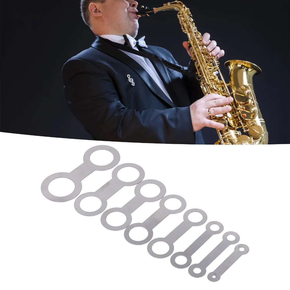8pcs Metal Saxophone Pad Repair Kit​ ​Woodwind Instrument Pads​ ​Musical Instrument Repair Tool​ ​Saxophone Leveling Rings Pad​