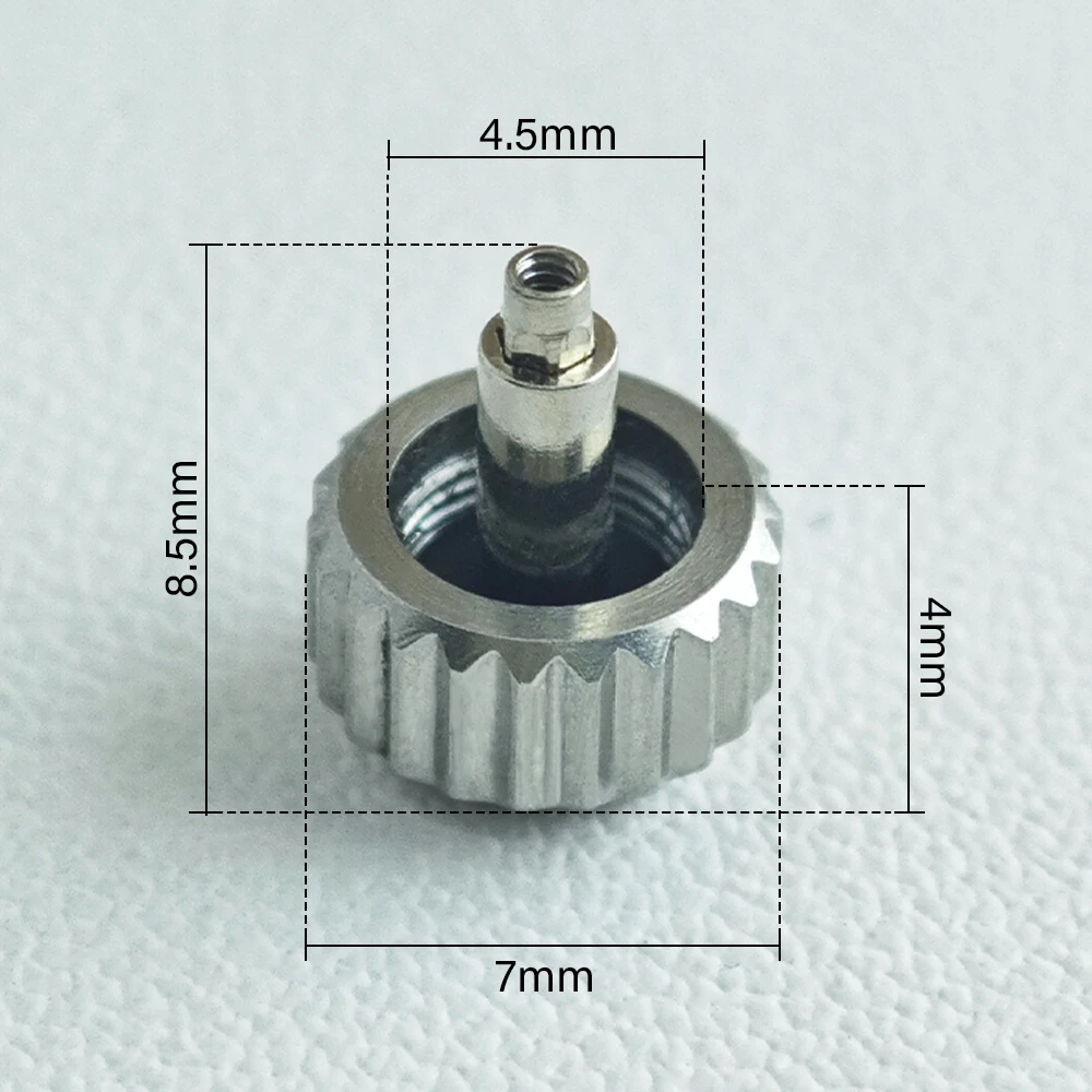 VK63 Crown Screw-in Case Replace Watch Crown Engraved Signed \'S\' fits VK63 Movement Include Crown Stem Accessories For Watches
