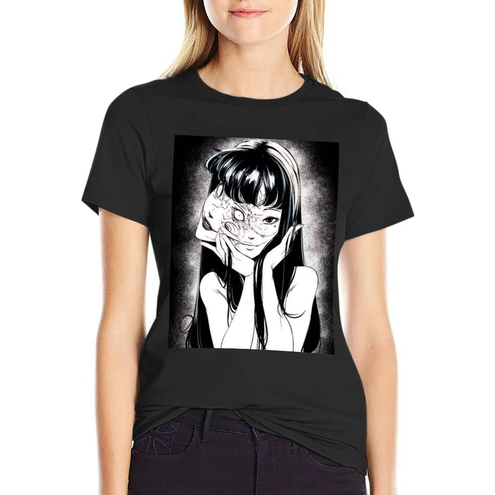 

T0MIE T-Shirt anime clothes korean fashion Short sleeve tee animal print workout shirts for Women