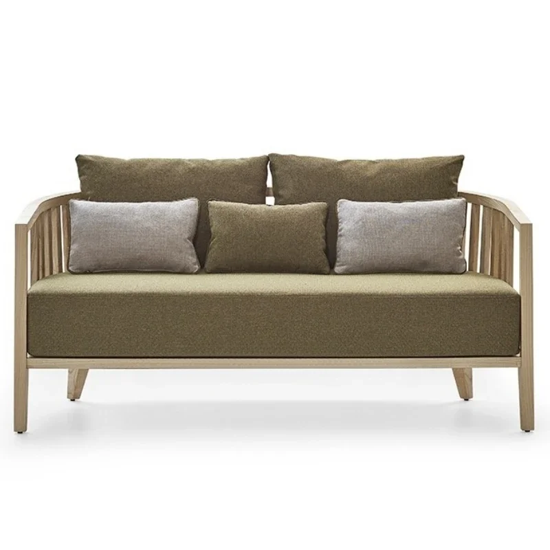 

C40 New Chinese-style Solid Wood Sofa Combination Sales Office B & B Club Hotel Log Color Tea House Zen Card Seat