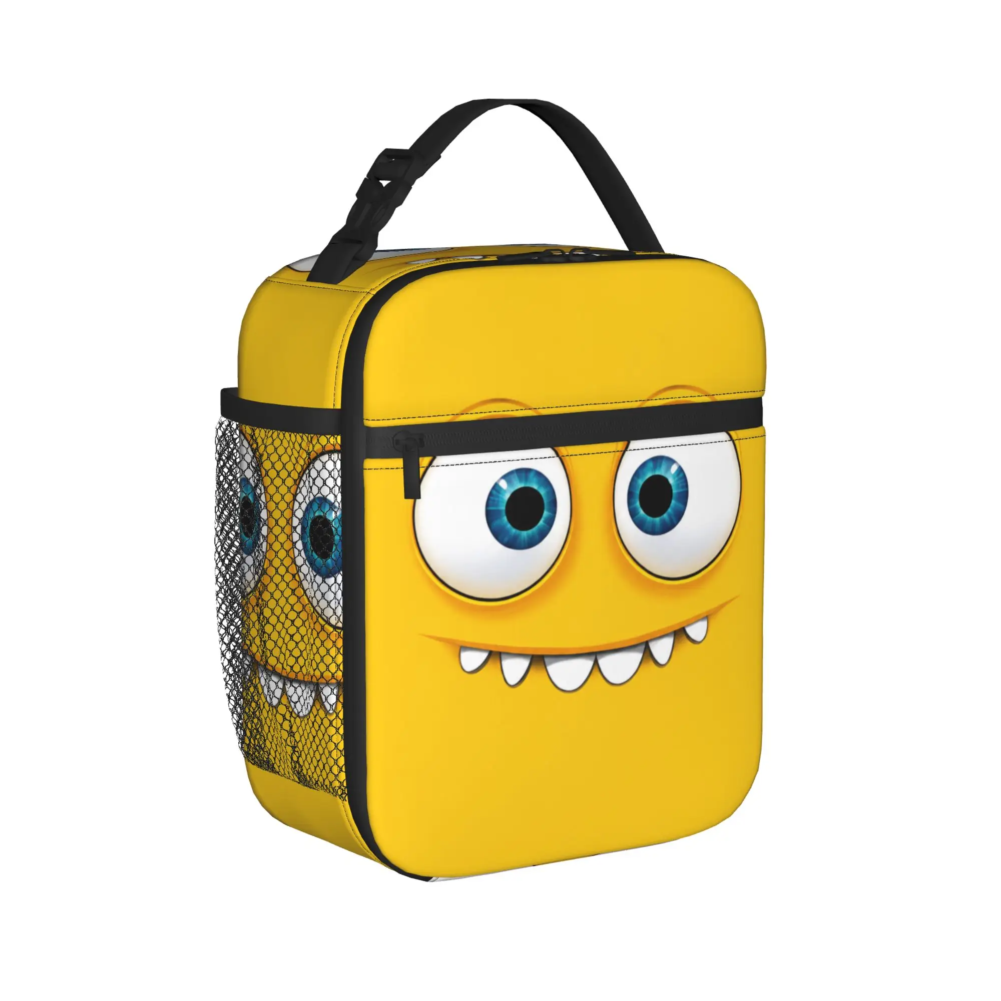Funny Expression Face Silly Monster Cute Smile Insulated Lunch Bags Large  Meal Container Cooler Bag Tote Lunch Box Bento Pouch